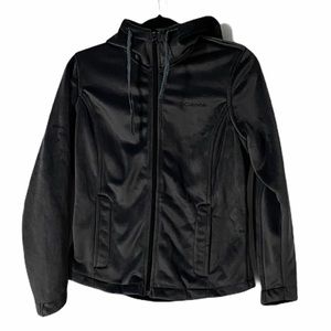 Columbia Dark Grey Velour Zip Up Hoodie SMALL